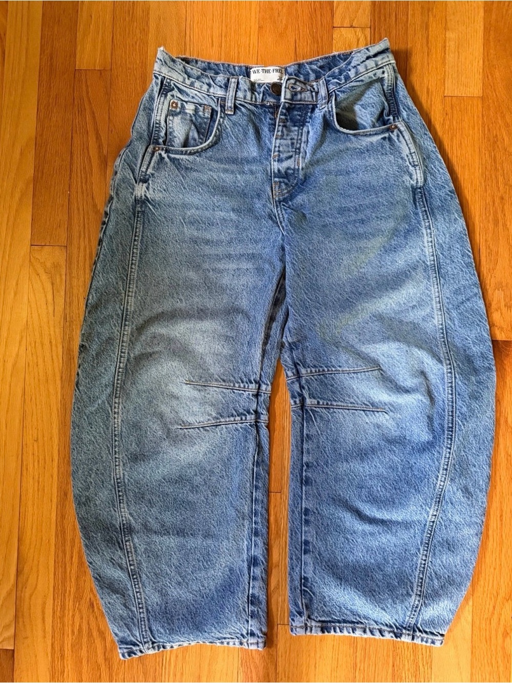 Free People Good Luck Barrel Jeans 26